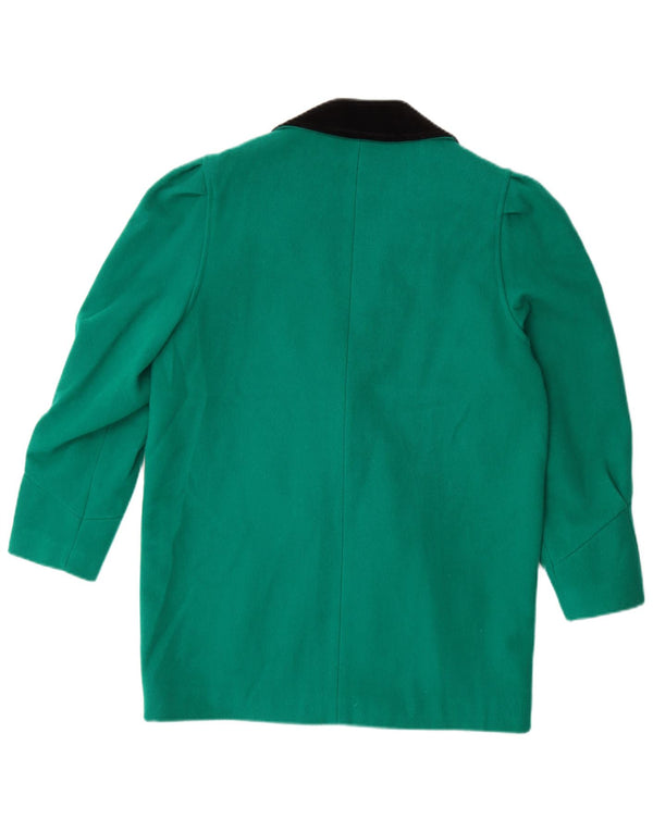 vintage Femme Double Breasted Blazer Veste UK 14 Grand Colorblock Vert