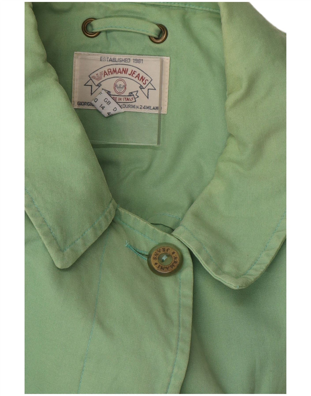 Armani Jeans Manteau surdimensionné pour femme UK 14 Grand coton vert