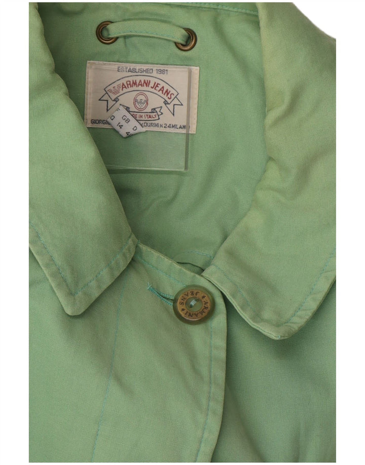 Armani Jeans Manteau surdimensionné pour femme UK 14 Grand coton vert