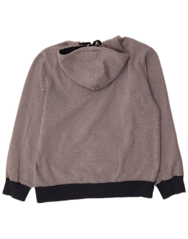 Mustang Pull à capuche zippé graphique pour homme Grand coton color block gris