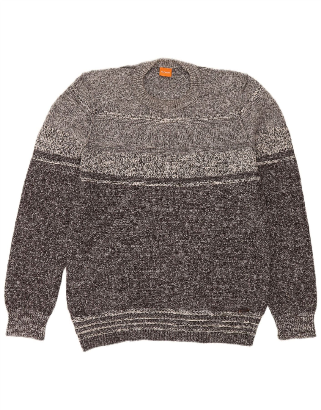 Hugo Boss Pull ras du cou pour hommes, grand coton gris