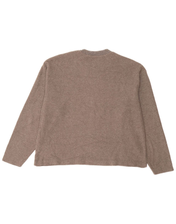 Zara Womens Loose Fit Top Manches Longues UK 14 Marron Moyen Moucheté
