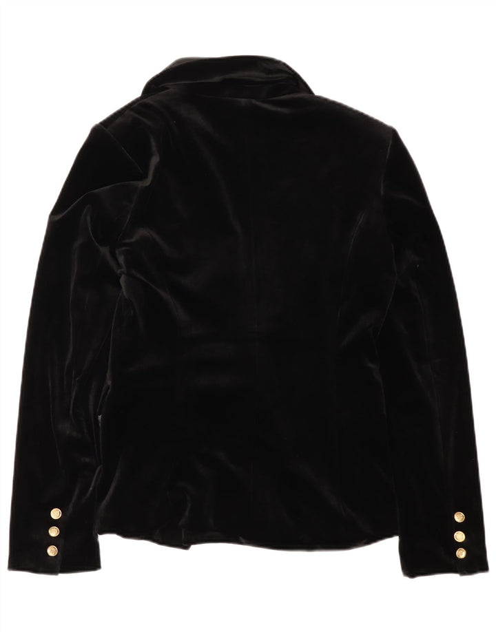 Veste Blazer Double Boutonnage Femme EU 38 Moyen Noir Polyester