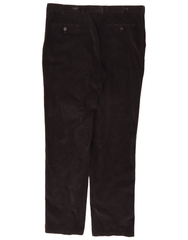 vintage Pantalon droit en velours côtelé pour hommes IT 48 Moyen W36 L34 Coton Noir