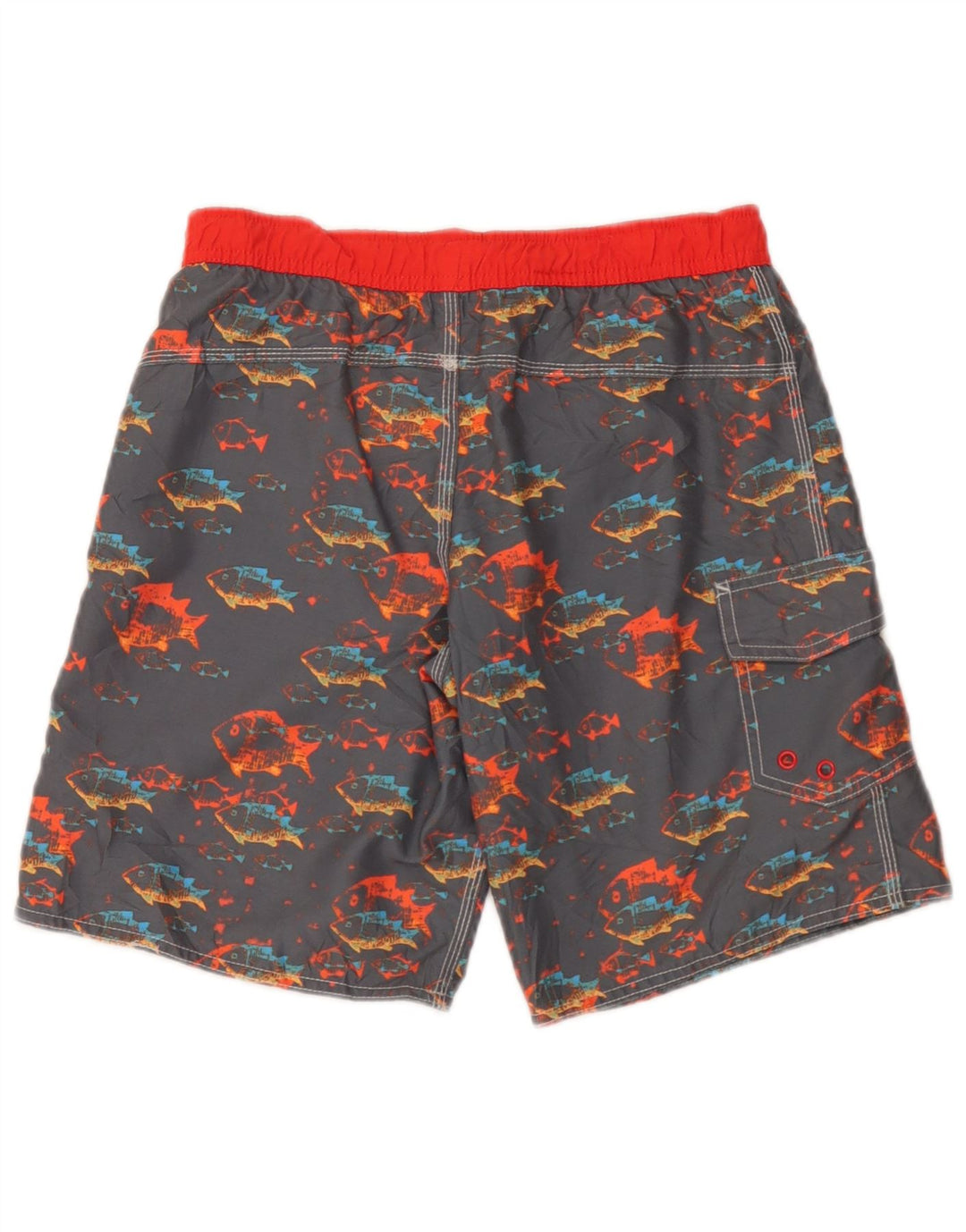 L.L.Bean Short de Bain Graphique Garçon 9-10 Ans Gris Polyester