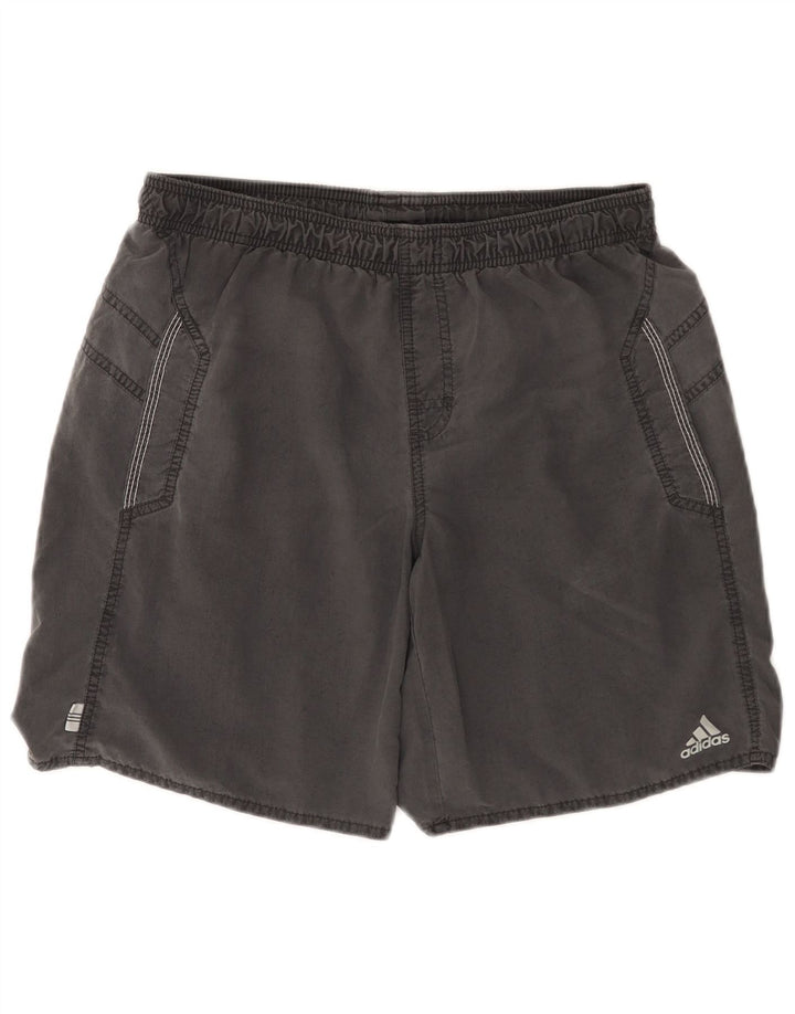 Adidas Short de bain homme en nylon gris moyen