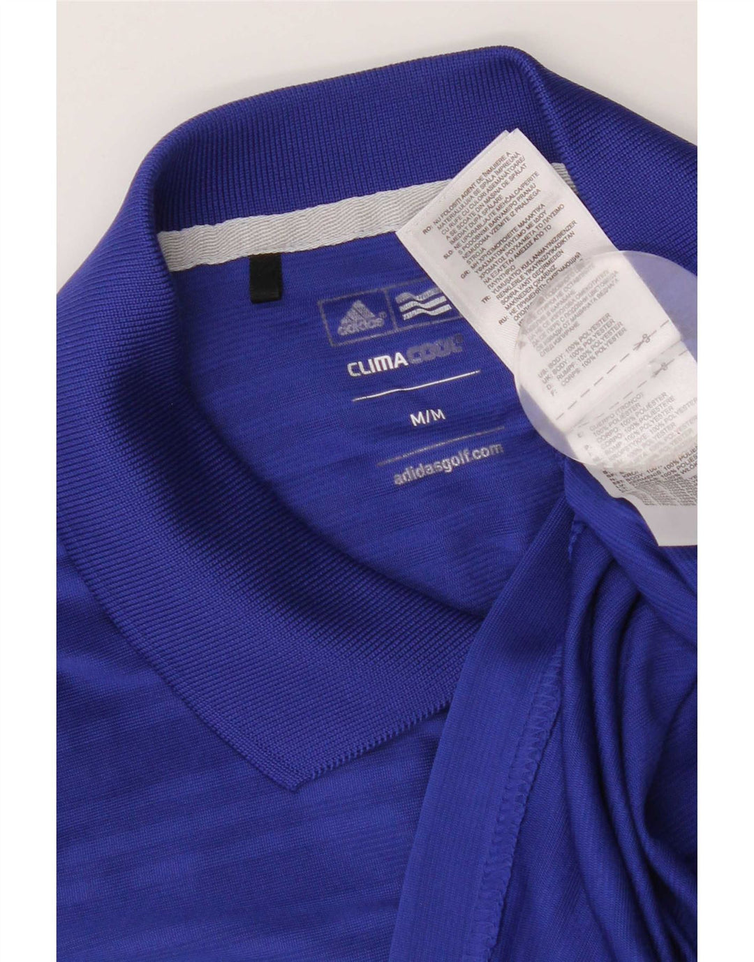 Adidas Polo Climacool Homme Bleu Moyen Polyester à Fines Rayures