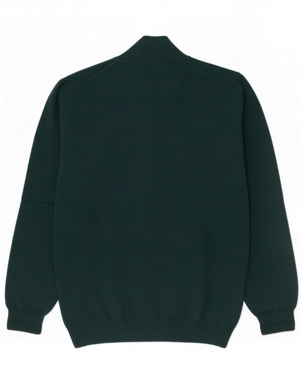 Gant Pull à col zippé pour homme Large en laine d'agneau verte