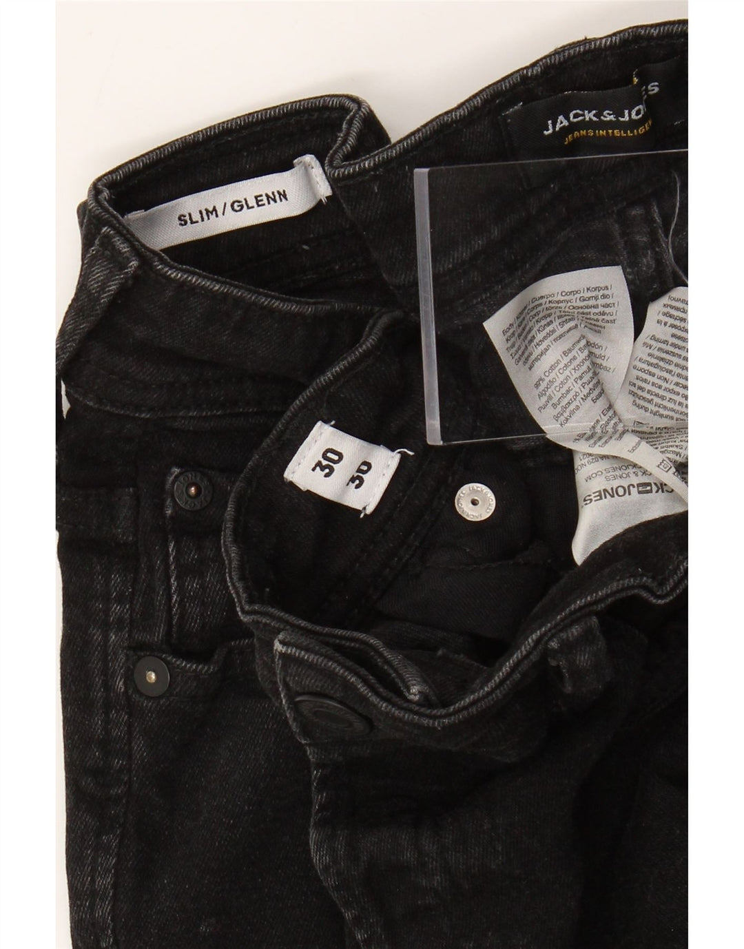 Jack & Jones Jean Slim GLENN W30 L30 Homme Noir Coton