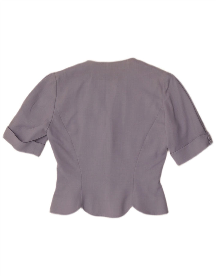 Laura Ashley Veste blazer à 3 boutons à manches courtes pour femme UK 10 Petit Violet