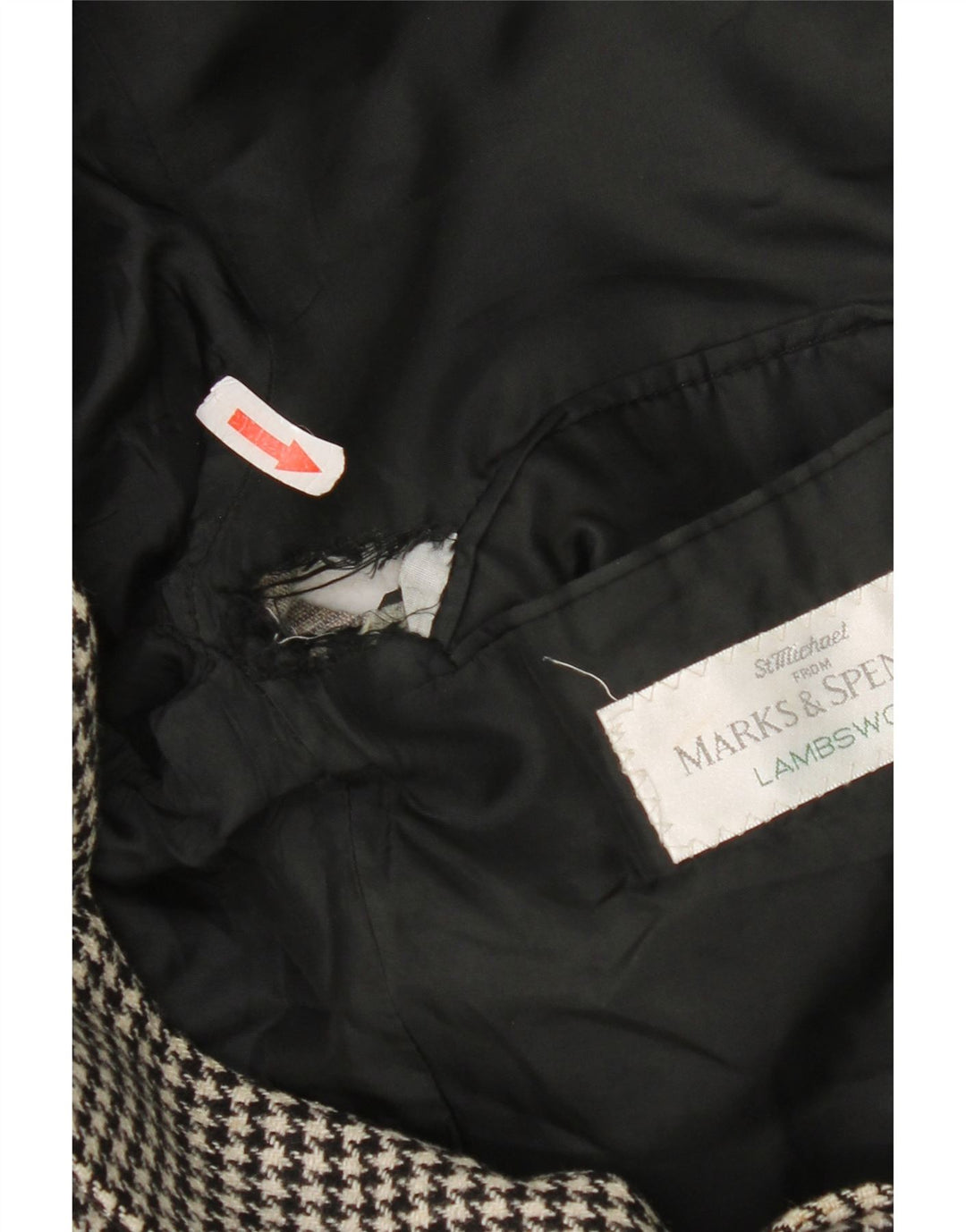 Marks & Spencer Veste blazer longue pour homme UK 40 pied-de-poule noir moyen