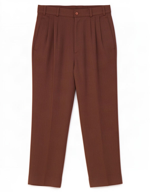 vintage Mens Pegged Suit Pantalon IT 46 Petit W30 L29 Marron Nautique