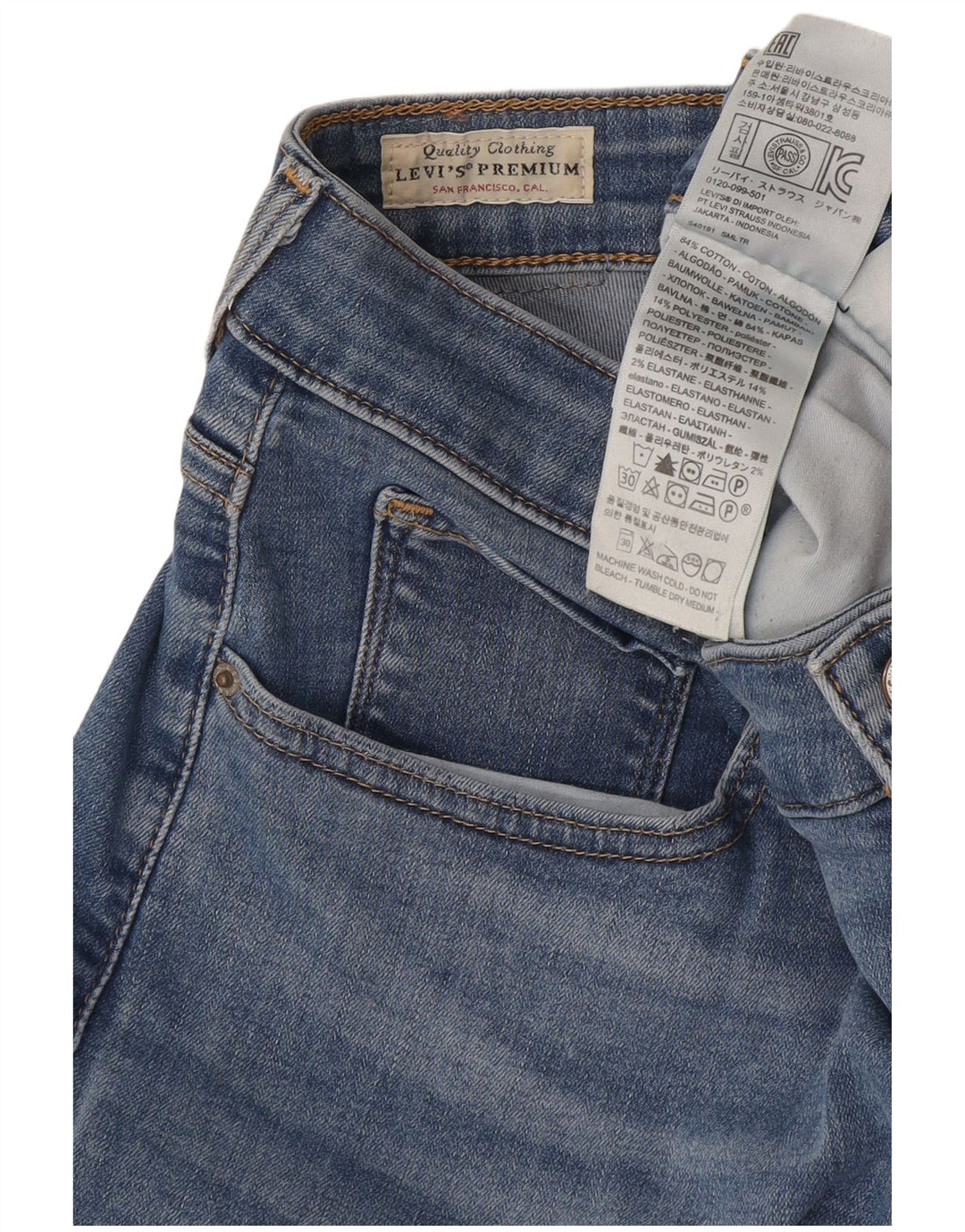 Levi's Jean 314 Shaping Straight Femme Bleu W36 L32 Coton