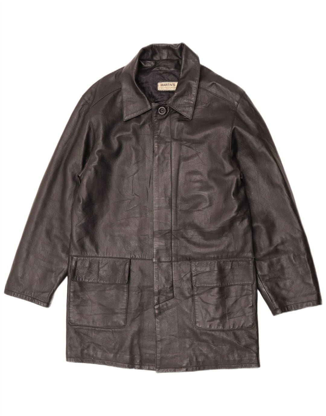Martin's Manteau en cuir pour homme IT 48 Cuir noir moyen