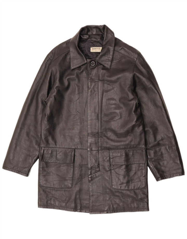 Martin's Manteau en cuir pour homme IT 48 Cuir noir moyen