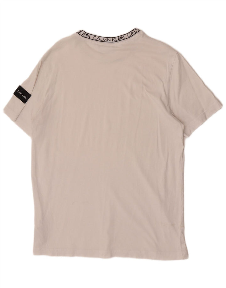Calvin Klein T-Shirt Graphique Homme Blanc Moyen Coton
