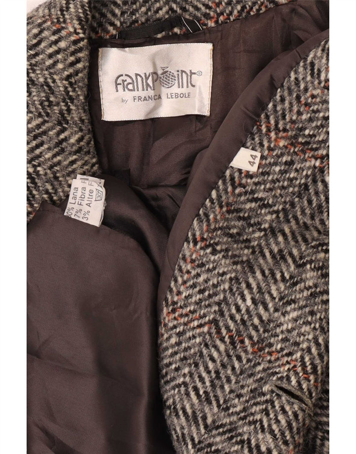 Lebole Manteau croisé coupe ample pour femme IT 44 pied-de-poule gris moyen