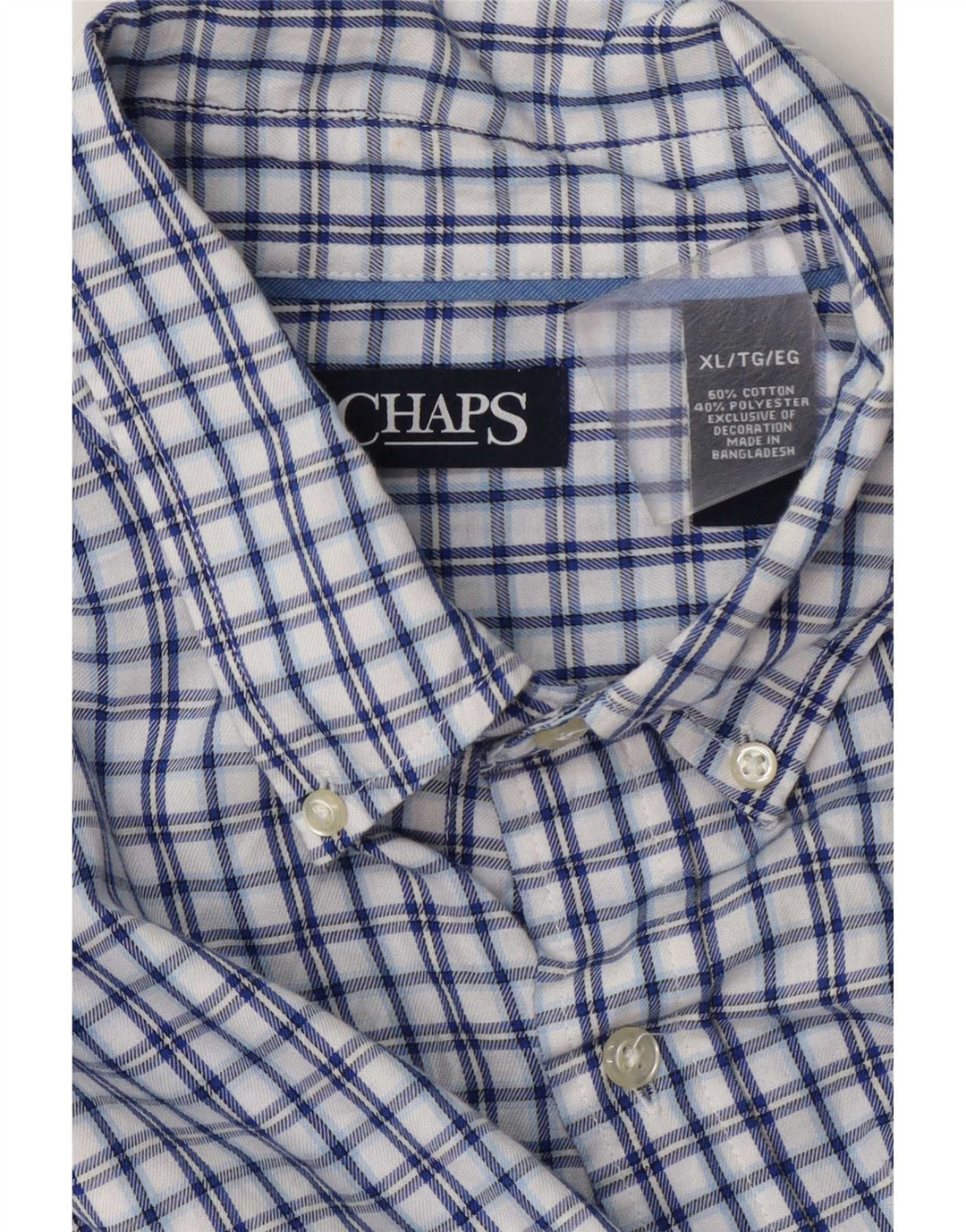 Chaps Chemise Flanelle Homme XL Bleu Carreaux Coton