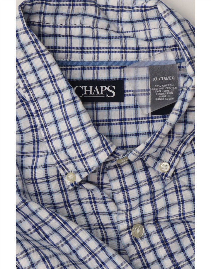 Chaps Chemise Flanelle Homme XL Bleu Carreaux Coton