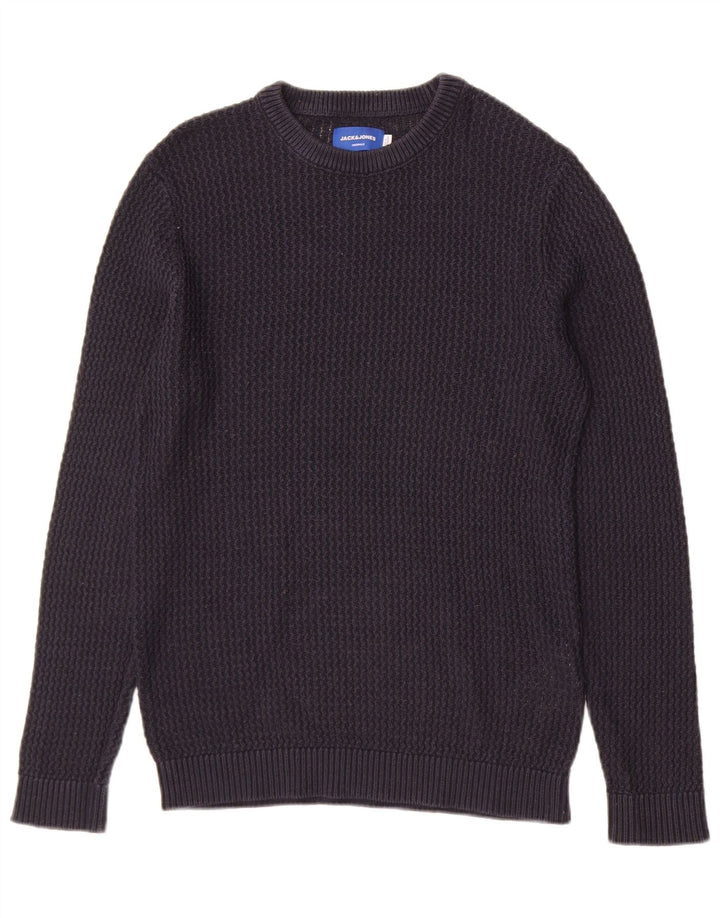 Jack & Jones Pull Col Rond Homme Bleu Marine Moyen Acrylique