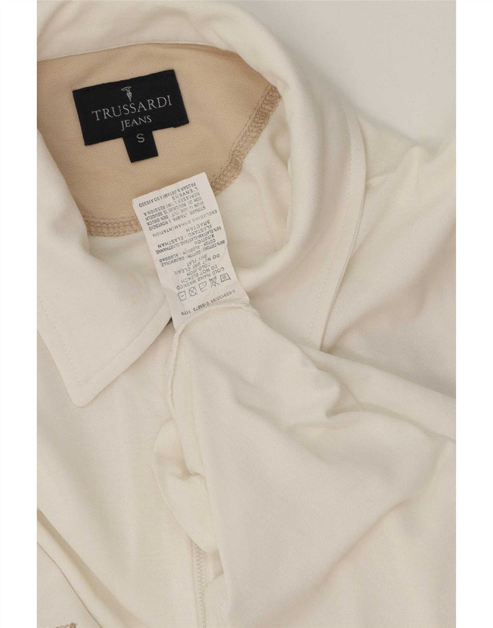 Trussardi Jeans Polo Homme Petit Blanc Coton