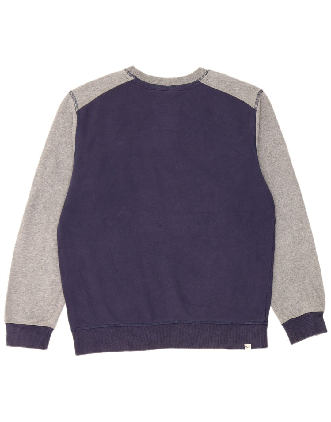 Puma Sweat-shirt graphique en coton color block homme bleu marine moyen