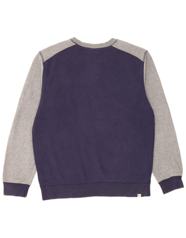 Puma Sweat-shirt graphique en coton color block homme bleu marine moyen