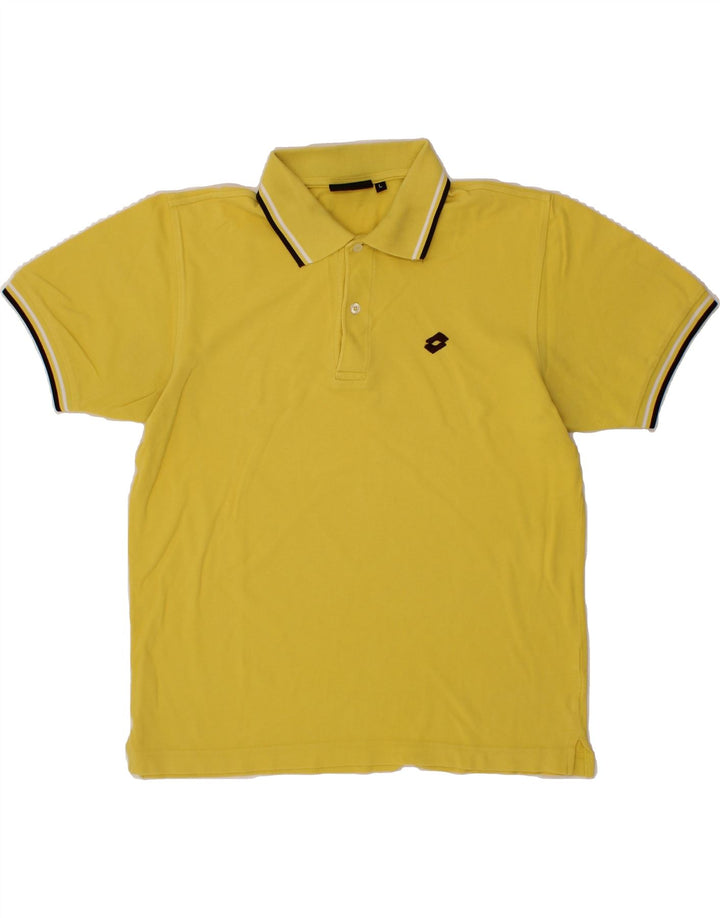 LOTTO Mens Polo Shirt Large Yellow Vintage Lotto and Second-Hand Lotto from Messina Hembry 