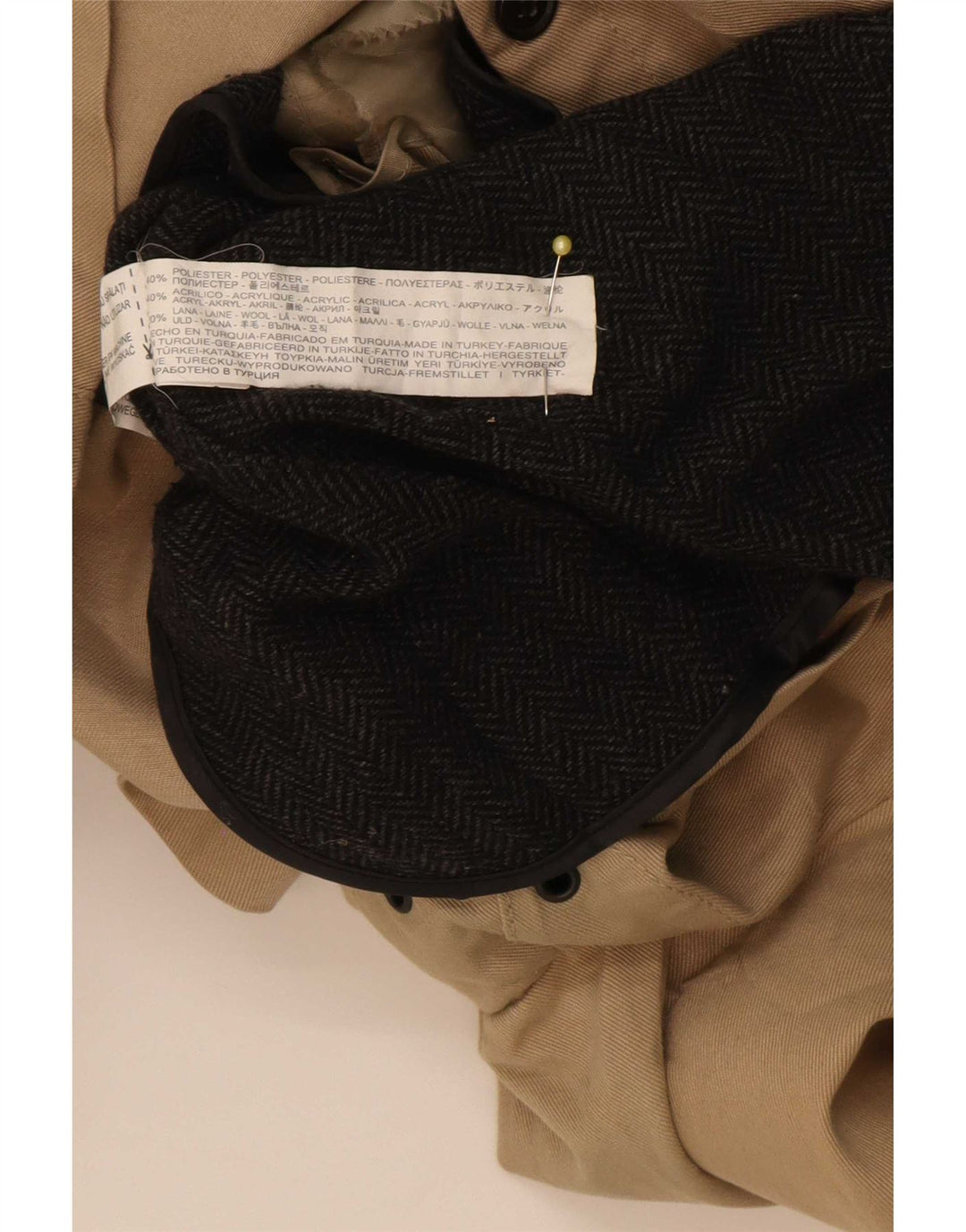 Zara Trench Homme UK 36 Petit Beige Polyester