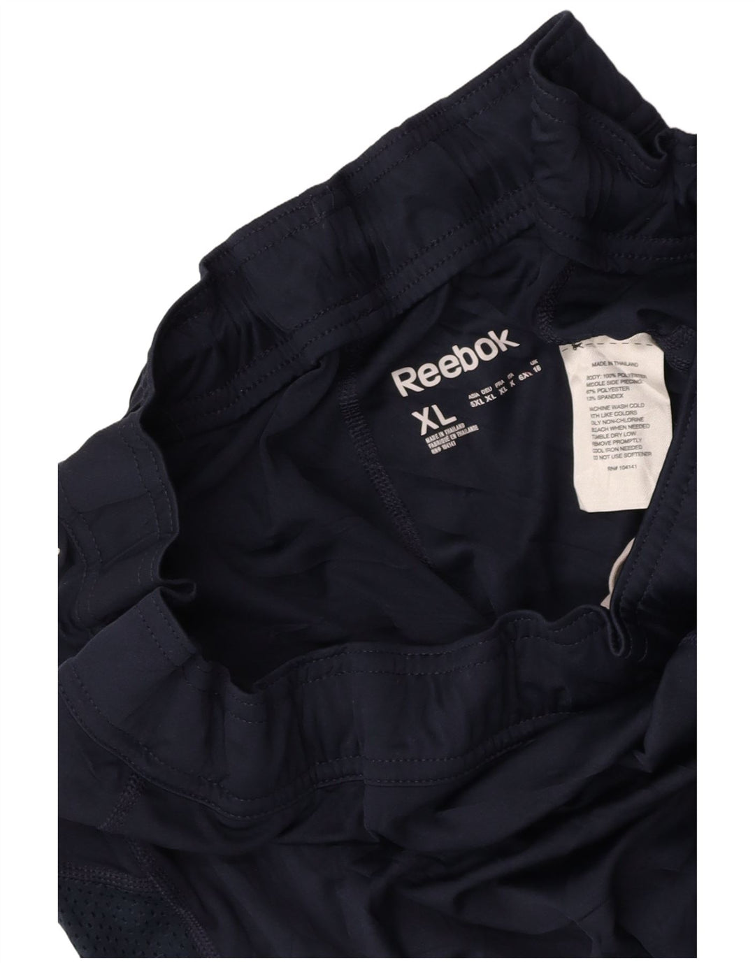 REEBOK Short de sport pour femme UK 16 Large Bleu Marine Colorblock Polyester