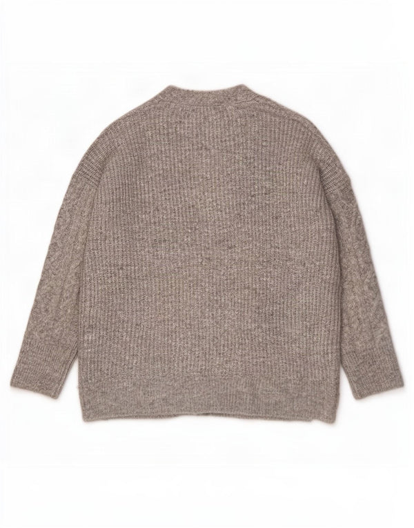 Abercrombie & Fitch Pull cardigan surdimensionné pour femme UK 16 Large Gris