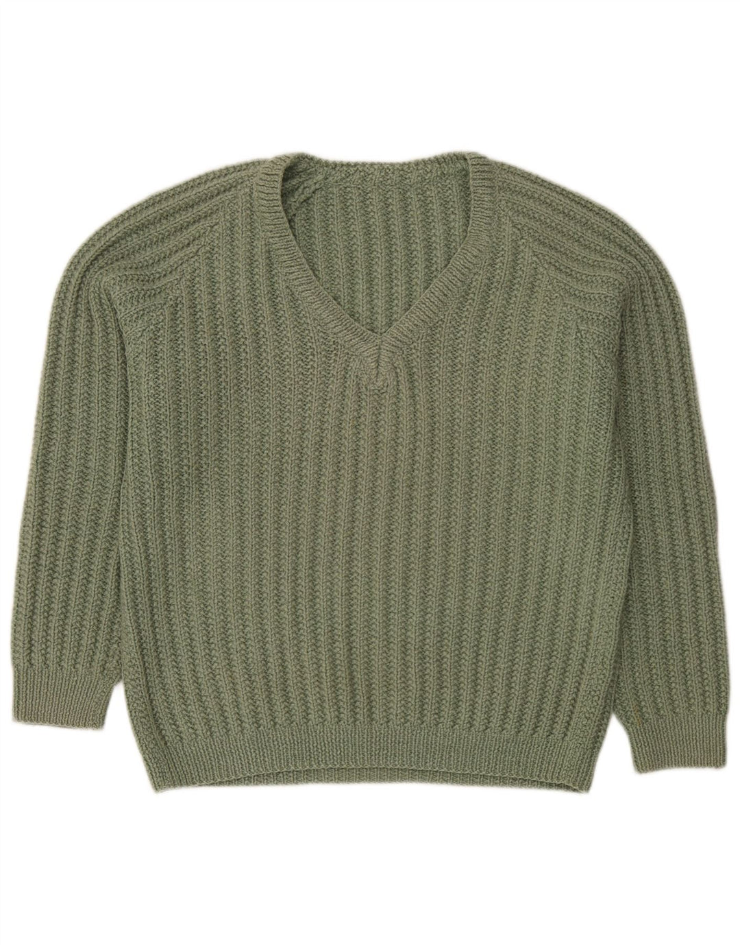 vintage Homme Col V Pull Pull XL Vert