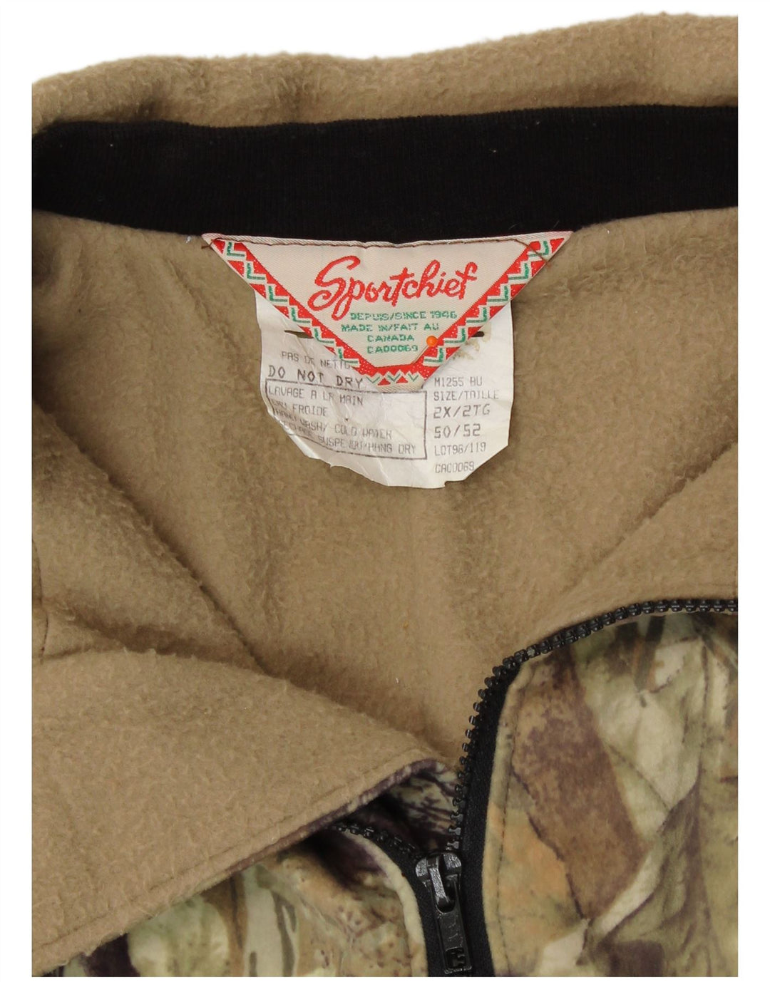 Veste coupe-vent vintage pour hommes IT 50/52 Grand polyester floral kaki