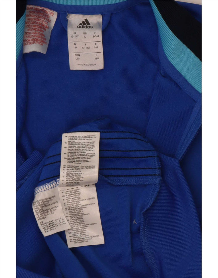 Adidas Veste de Survêtement Garçon 13-14 Ans Bleu Colorblock Polyester
