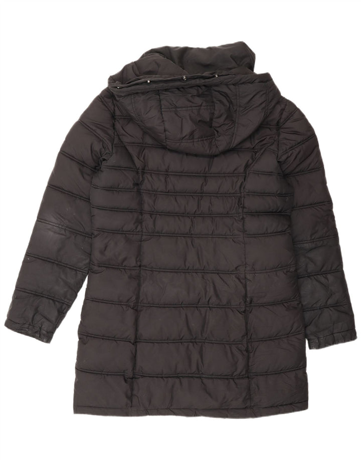 Superdry Manteau rembourré à capuche pour femme UK 12 Medium Noir Polyester