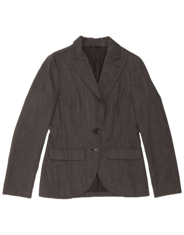 vintage Femme 2 Bouton Blazer Veste IT 42 Laine Gris Moyen
