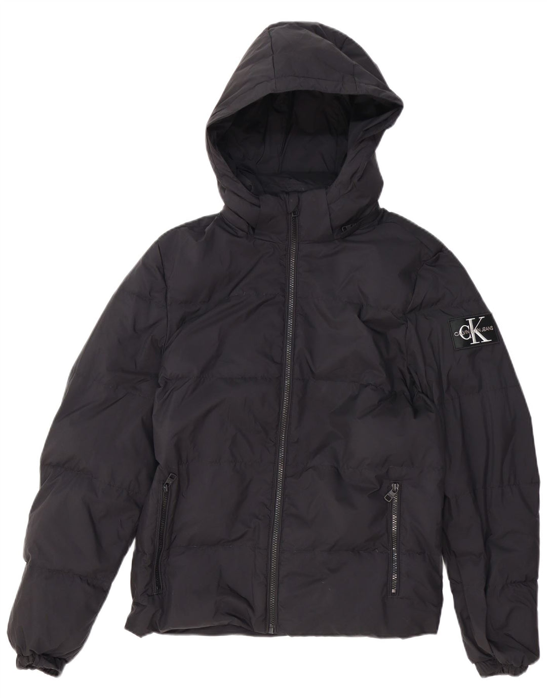 CALVIN KLEIN JEANS Veste matelassée à capuche pour hommes UK 34 XS Noir Polyester