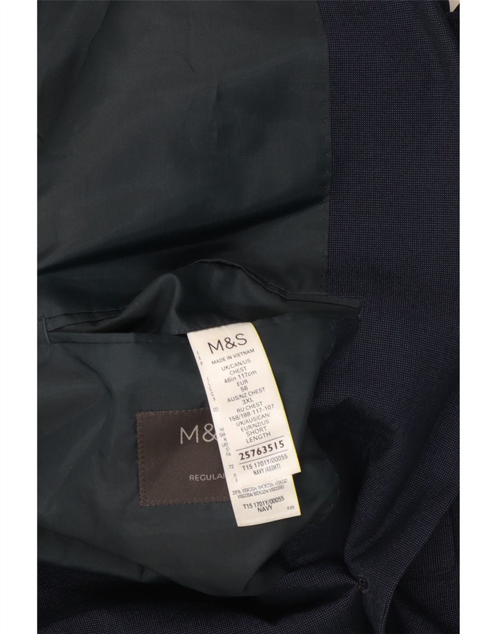 Marks & Spencer Veste blazer à 2 boutons pour homme UK 46 XL Bleu marine Polyester