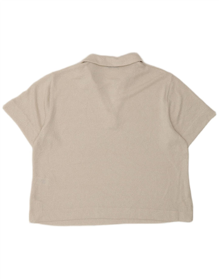 Marks & Spencer Polo Femme UK 16 Large Blanc Cassé Polyester
