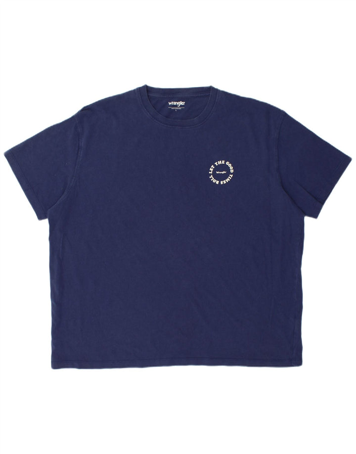 WRANGLER T-Shirt Homme Haut Large Bleu Marine Coton