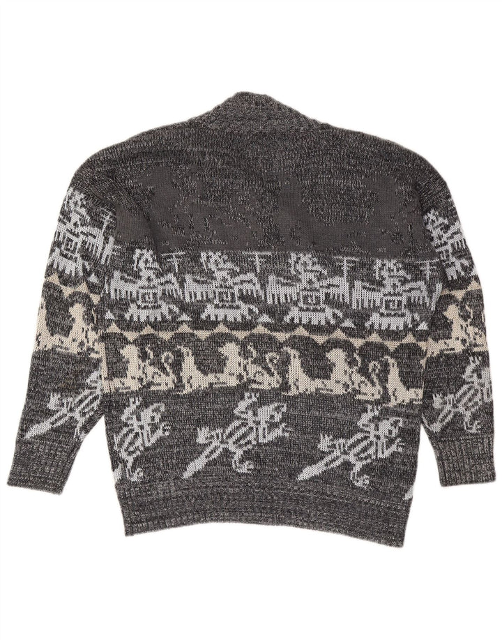 Marco Pecci Pull col V pour homme UK 40 Gris moyen Fair Isle