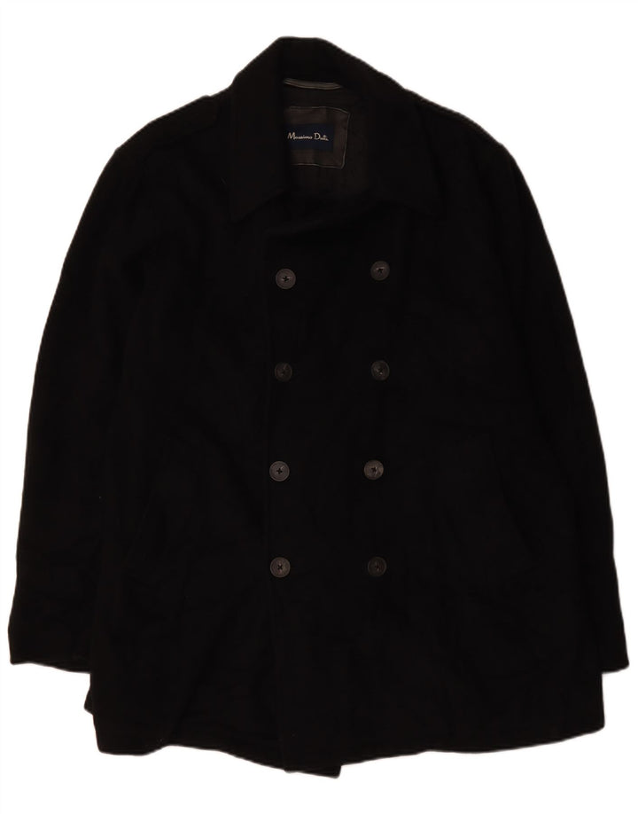 Massimo Dutti Caban Homme UK 44 2XL Laine Noir