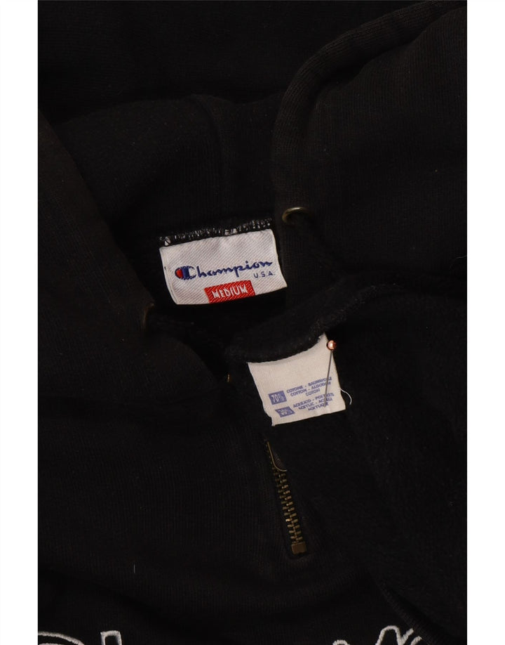 CHAMPION Pull à Capuche Graphique Col Zippé Homme Noir Moyen Coton