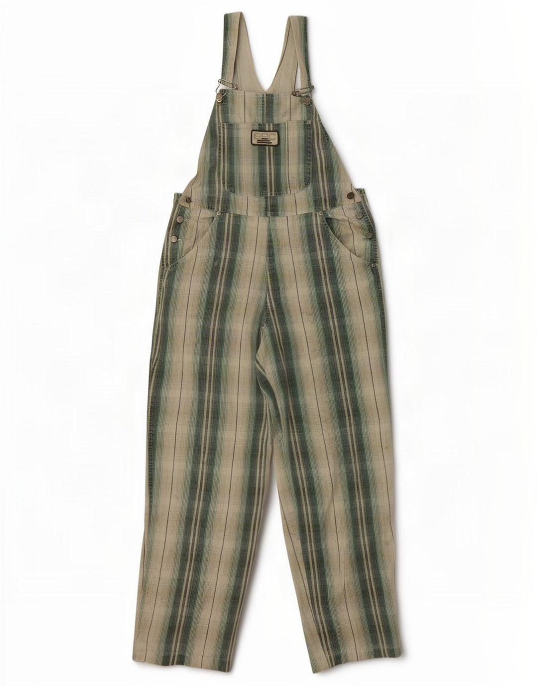 S.Oliver Pantalon Salopette Femme Moyen W32 L29 Vert à Carreaux Coton