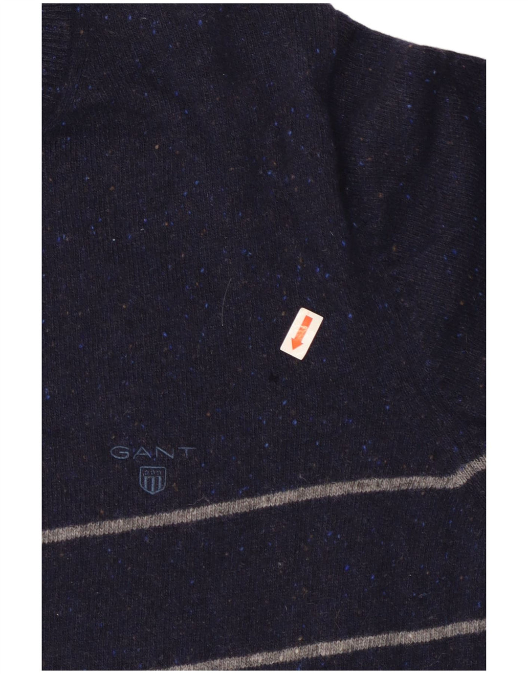 Gant Pull col rond homme en laine rayée bleu marine moyen