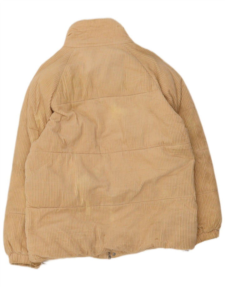Zara Veste matelassée en velours côtelé pour homme UK 38 Small Beige Polyester