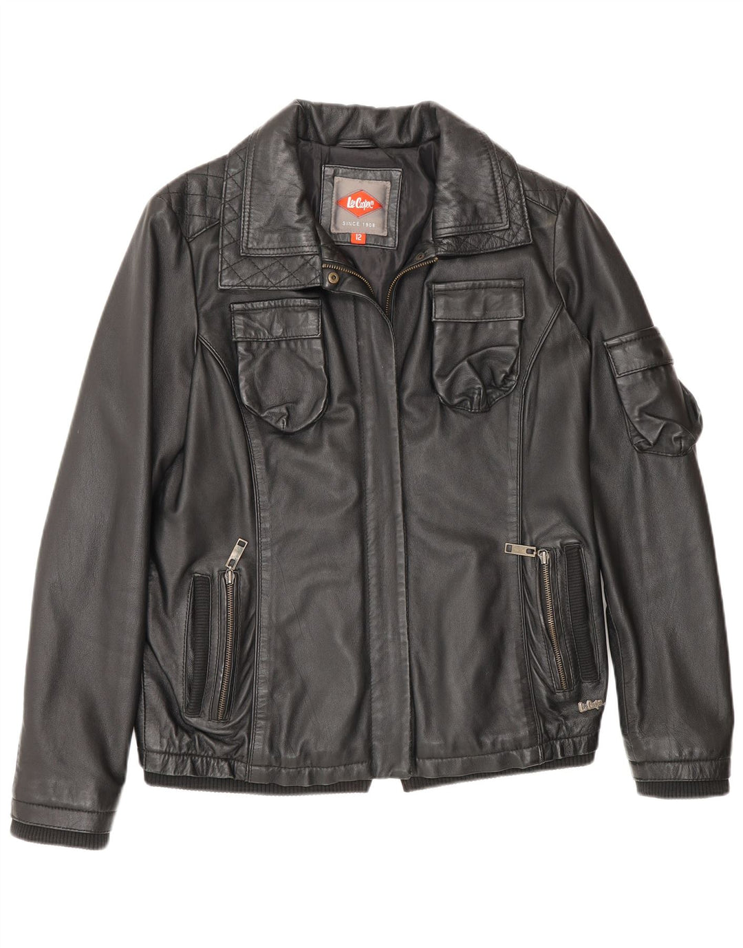 Lee Veste en cuir Cooper pour femme UK 12 Medium Noir