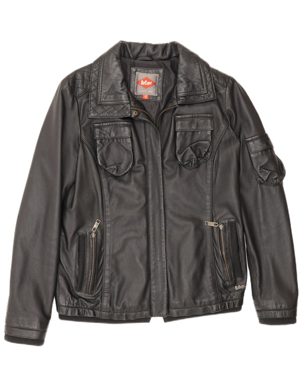 Lee Veste en cuir Cooper pour femme UK 12 Medium Noir