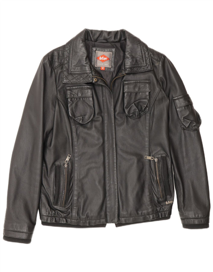 Lee Veste en cuir Cooper pour femme UK 12 Medium Noir