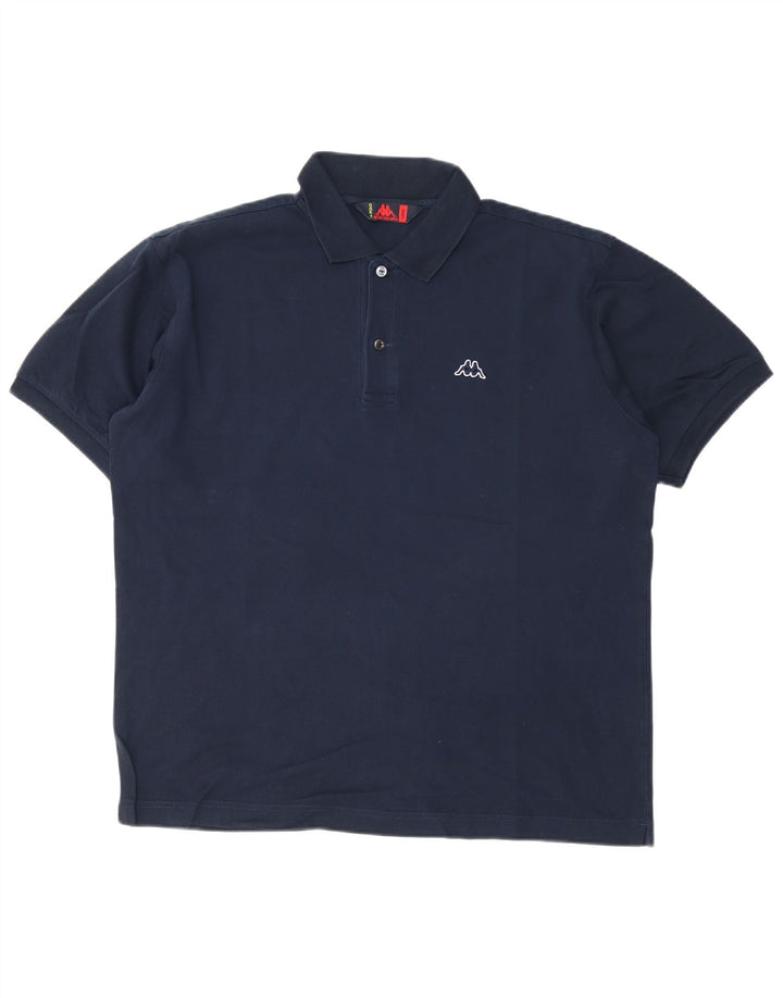Kappa Polo Homme Large Bleu Marine Coton